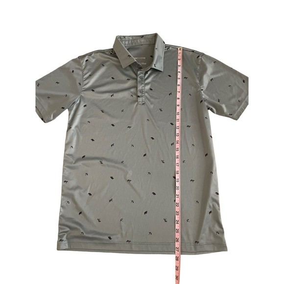 Swannies Performance Golf Polo Slate Gray Tiger Bear Umbrella Mens Medium - Picture 4 of 7